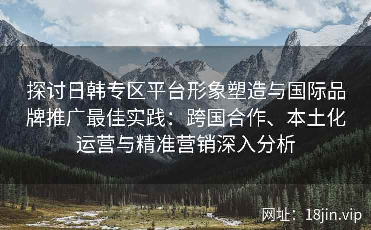 探讨日韩专区平台形象塑造与国际品牌推广最佳实践：跨国合作、本土化运营与精准营销深入分析